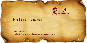 Raics Laura névjegykártya